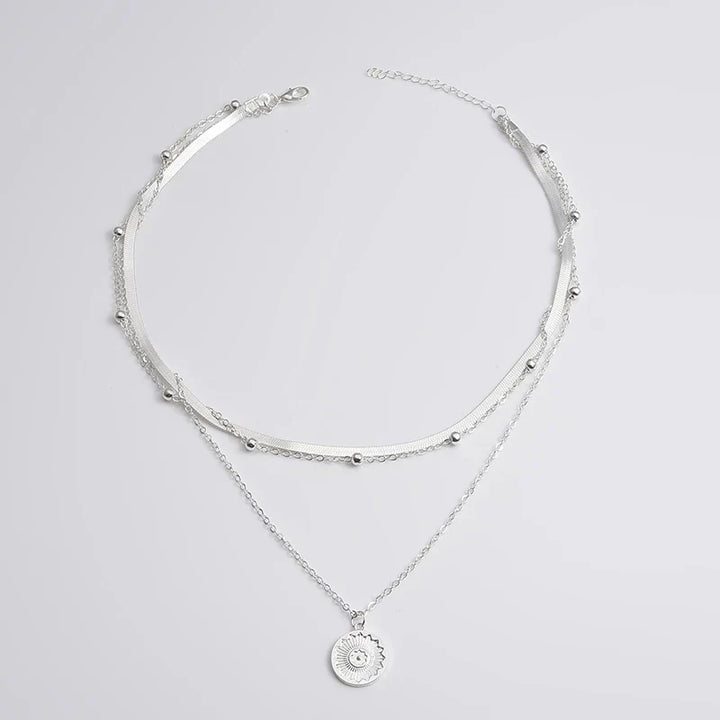 SILVER TRIPLE CHAIN NECKLACE-State of Style