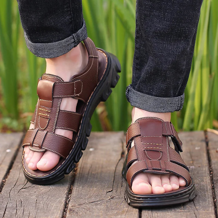 Simon - Orthopedische Zwarte Comfort Sandalen-Zwart-38-State of Style