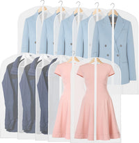 Clear Full-Length Garment Covers – 10-Pack Suit & Dress Storage Bags