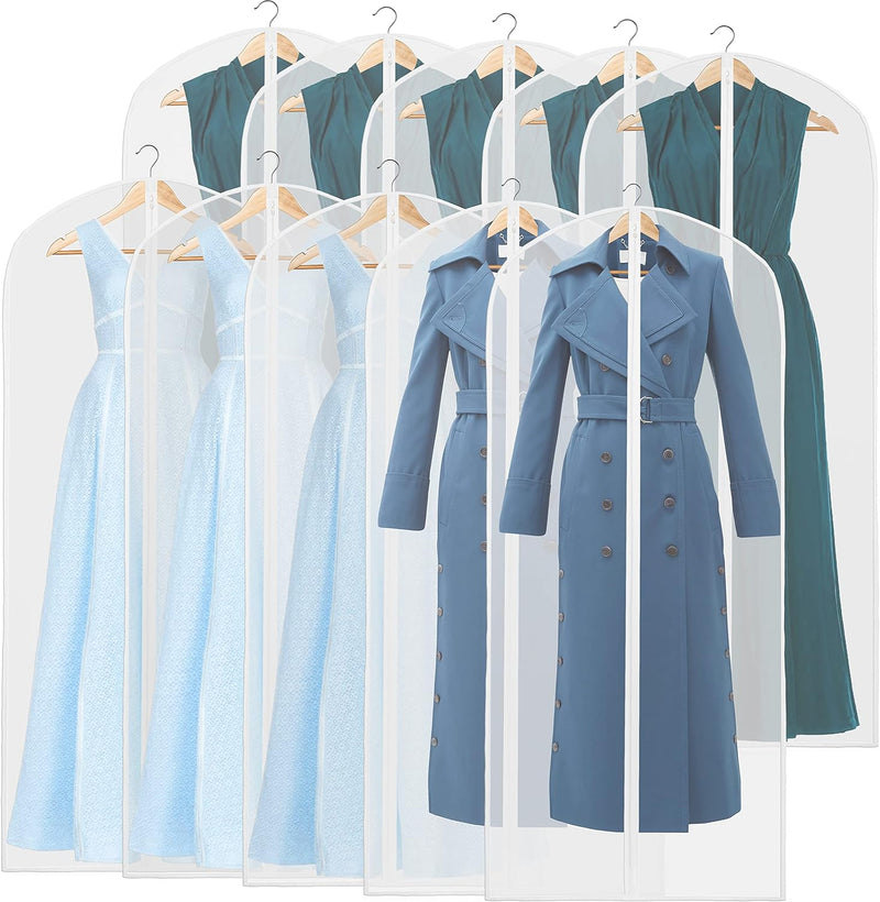 Clear Full-Length Garment Covers – 10-Pack Suit & Dress Storage Bags