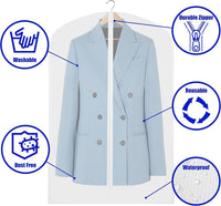 Clear Full-Length Garment Covers – 10-Pack Suit & Dress Storage Bags