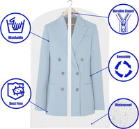 Clear Full-Length Garment Covers – 10-Pack Suit & Dress Storage Bags
