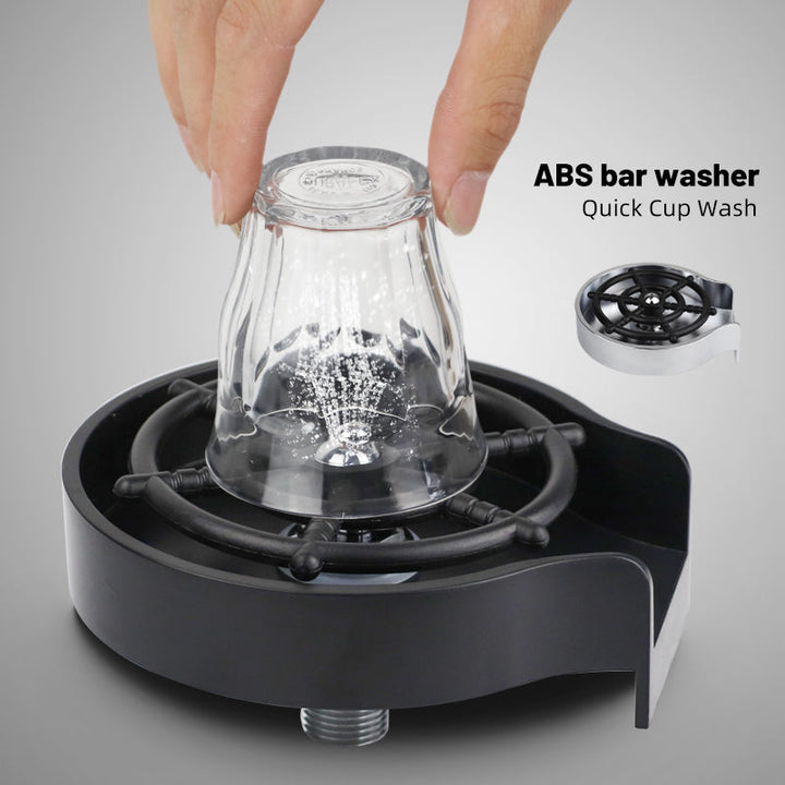 Simple One-Handed Glass Rinser – CupJet-Black-State of Style