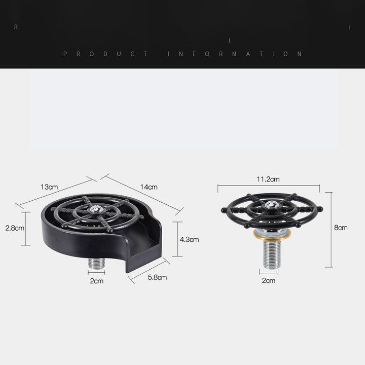 Simple One-Handed Glass Rinser – CupJet-Black-State of Style