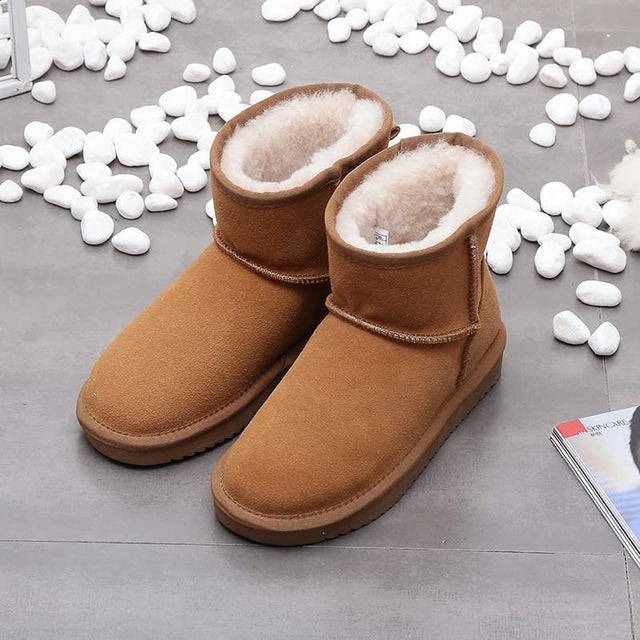 Single High Leather Women's Snow Boots - Nora-Khaki-3.0-State of Style