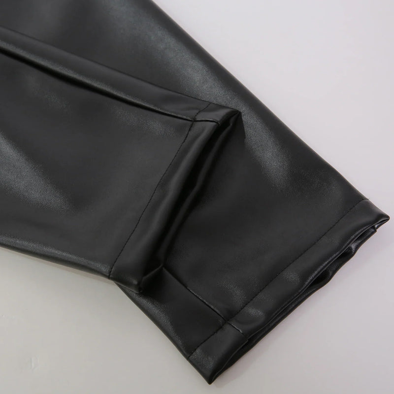Skinny Fit Elastic Leather Trousers for Men - Lars-Black-28-State of Style