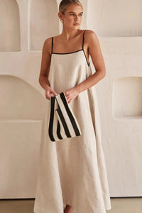 Sleeveless Beige Boho Maxi Dress in Linen Look – Elin-S-State of Style