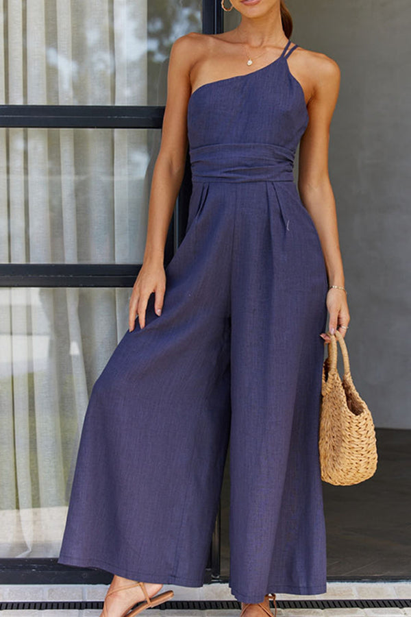 Sleeveless Women's Jumpsuit with Relaxed Fit – Mireille-Dark blue-S-State of Style