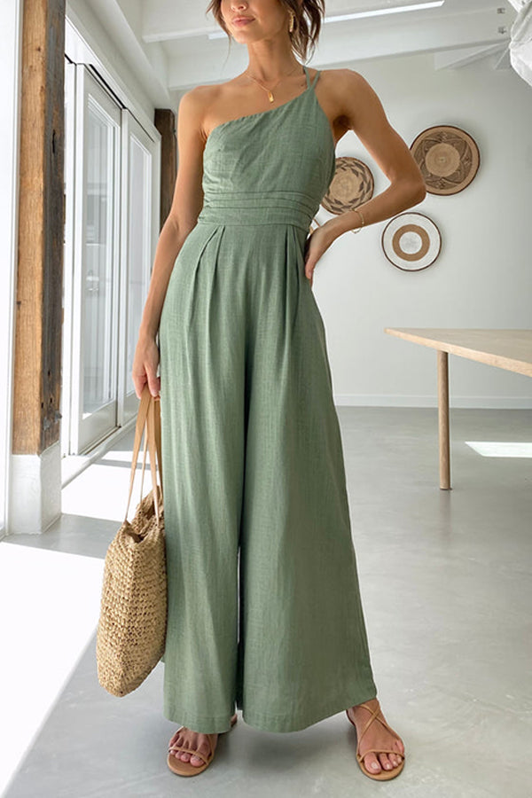 Sleeveless Women's Jumpsuit with Relaxed Fit – Mireille-Light green-S-State of Style