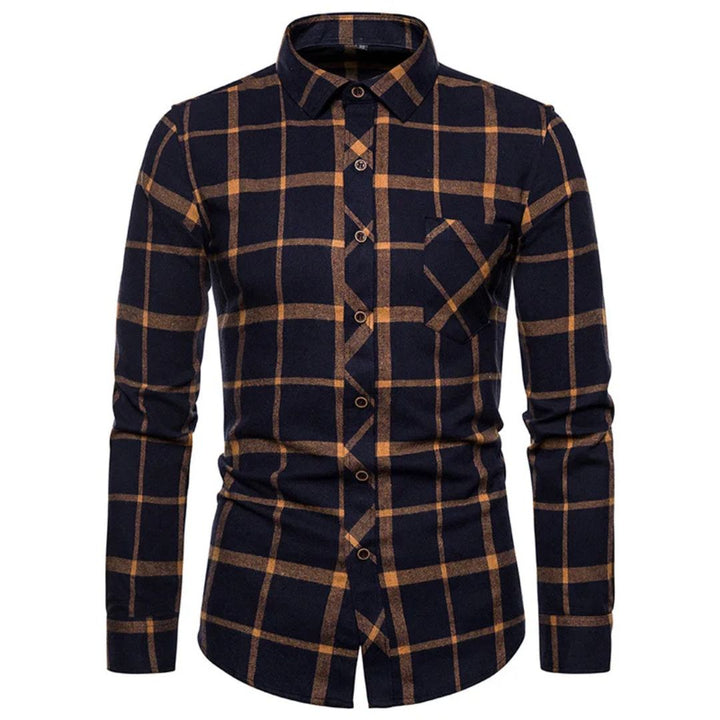 Slim-Fit Checked Shirt Francisco – Classic Cotton & Casual Style-Orange-38-State of Style