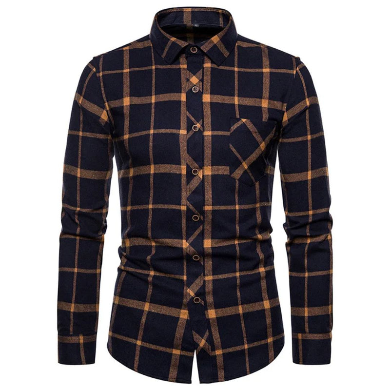 Slim-Fit Checked Shirt Francisco – Classic Cotton & Casual Style-Orange-38-State of Style