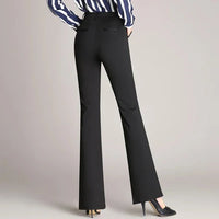 Slim Fit Flared High Waist Trousers – Mila-Black-S-State of Style