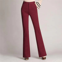 Slim Fit Flared High Waist Trousers – Mila-Black-S-State of Style