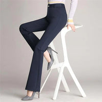 Slim Fit Flared High Waist Trousers – Mila-Black-S-State of Style
