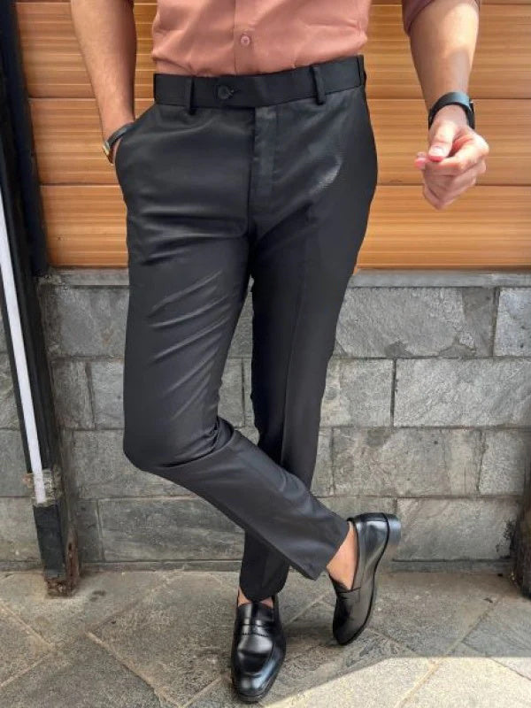 Slim Fit Formal Men's Trousers – Milan-Black-28-State of Style
