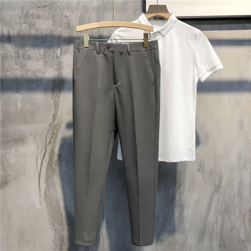Slim Fit Formal Men's Trousers – Milan-Dark grey-28-State of Style