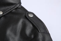 Slim Fit Leather Men's Motorcycle Jacket with Stand-Up Collar - Ryder-Black-XS-State of Style