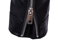 Slim Fit Leather Men's Motorcycle Jacket with Stand-Up Collar - Ryder-Black-XS-State of Style