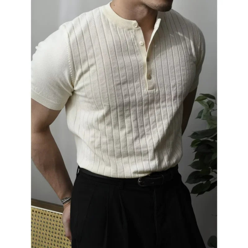 Slim Fit Men's Polo Shirt with Zip – Fabrizio-Black-S-State of Style