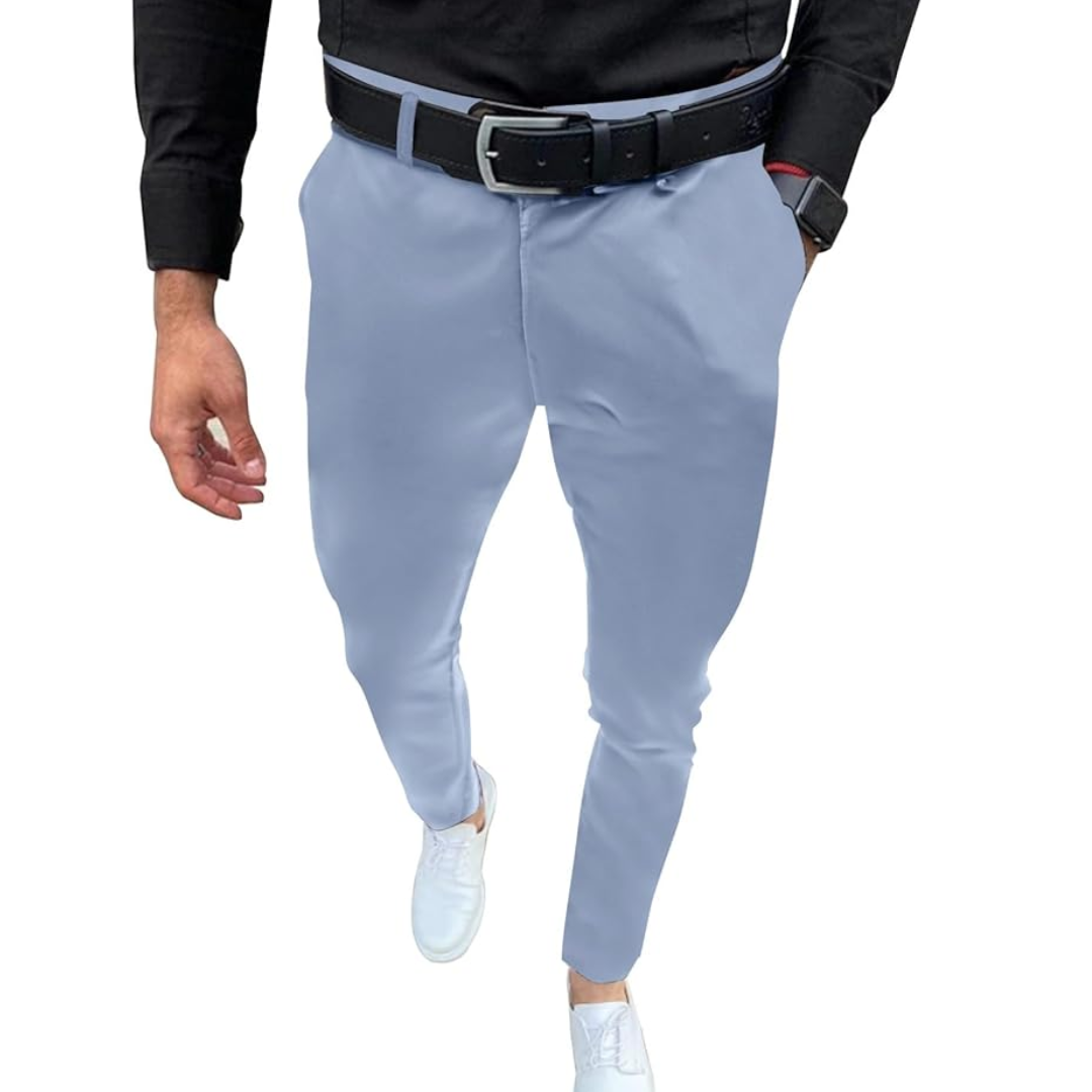 Slim Fit Stretch Men's Trousers - Boaz-Blue-S-State of Style