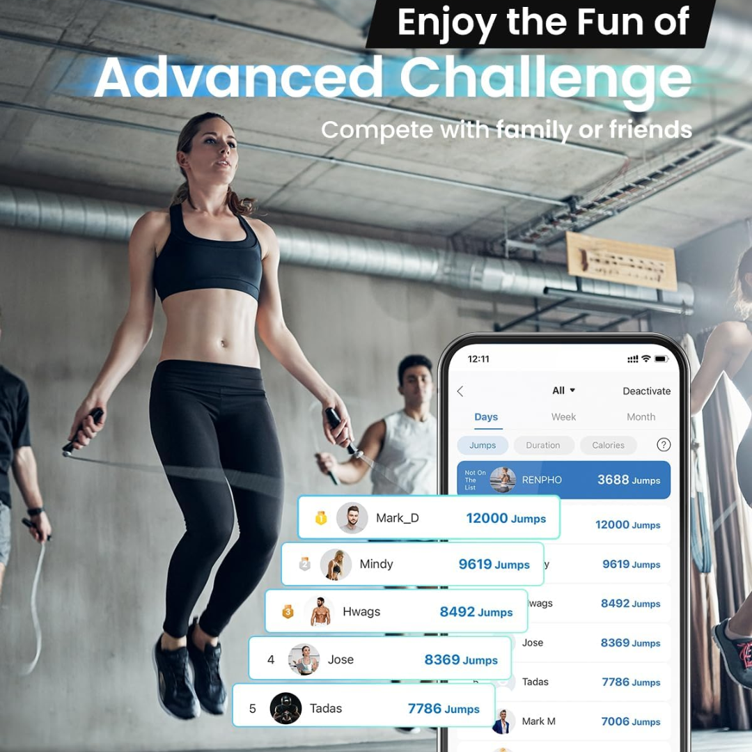 Slim Jump Rope with APP Tracking & Tangle-Free Design-Black-State of Style