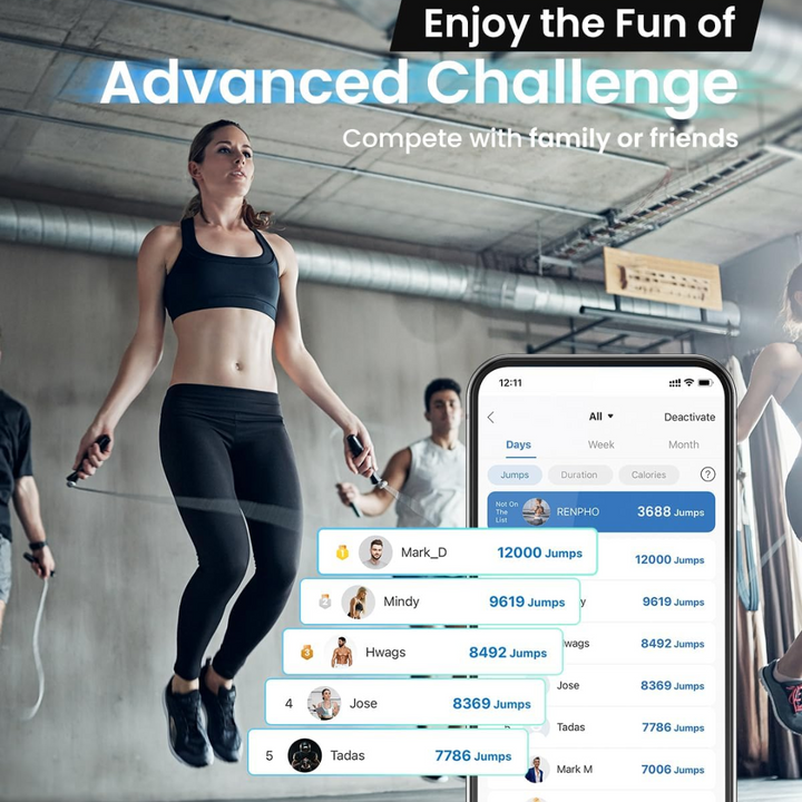 Slim Jump Rope with APP Tracking & Tangle-Free Design-Black-State of Style