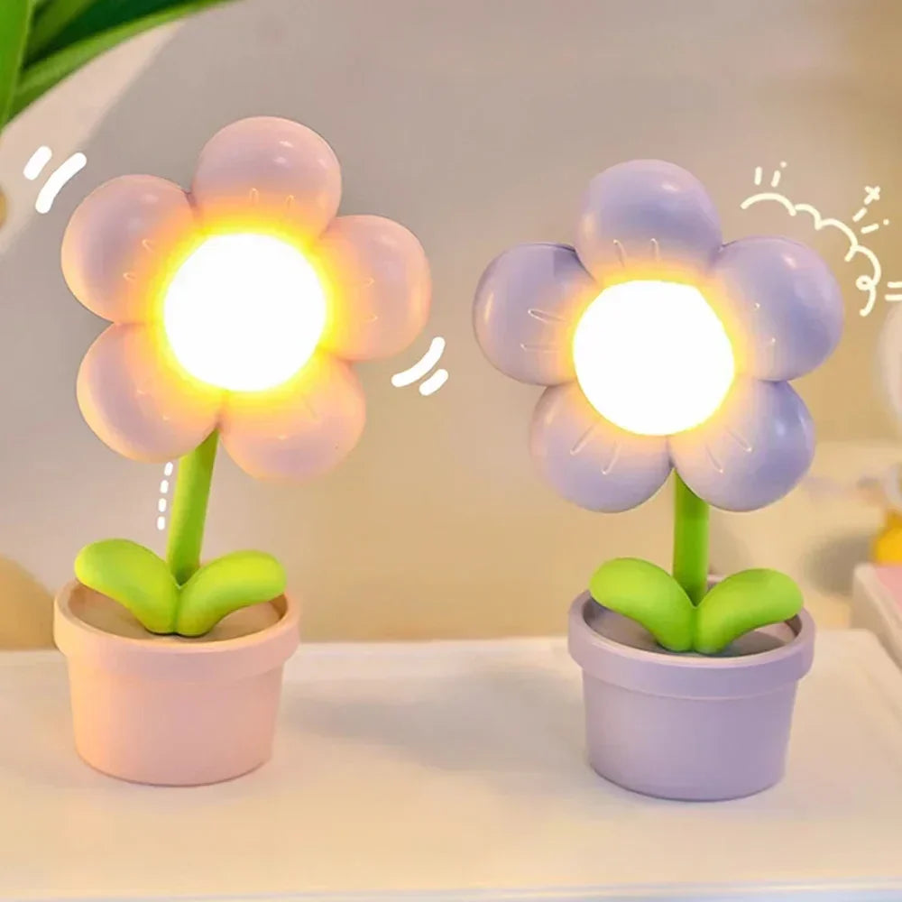 Small Flower Relaxing Table Lamp - BlossomGlow-Pink-State of Style