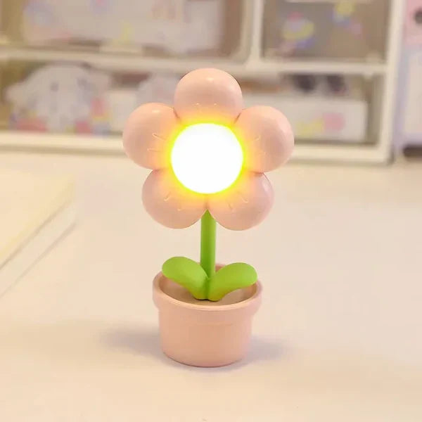 Small Flower Relaxing Table Lamp - BlossomGlow-Pink-State of Style