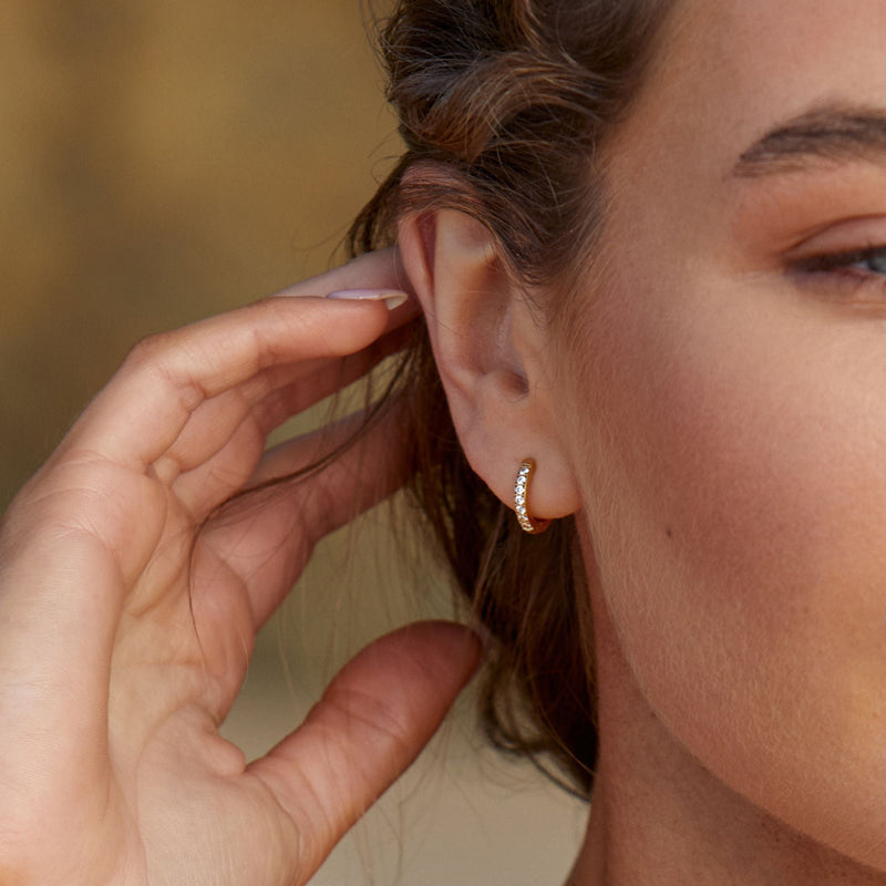 Small Hoops with Zirconia - Amara-Gold-State of Style
