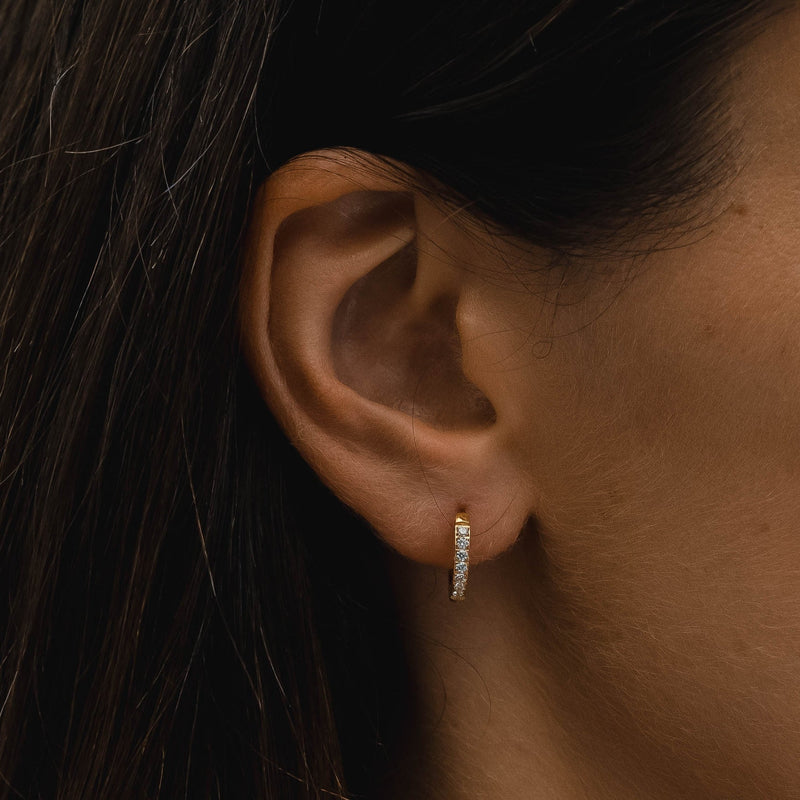 Small Hoops with Zirconia - Amara-Gold-State of Style