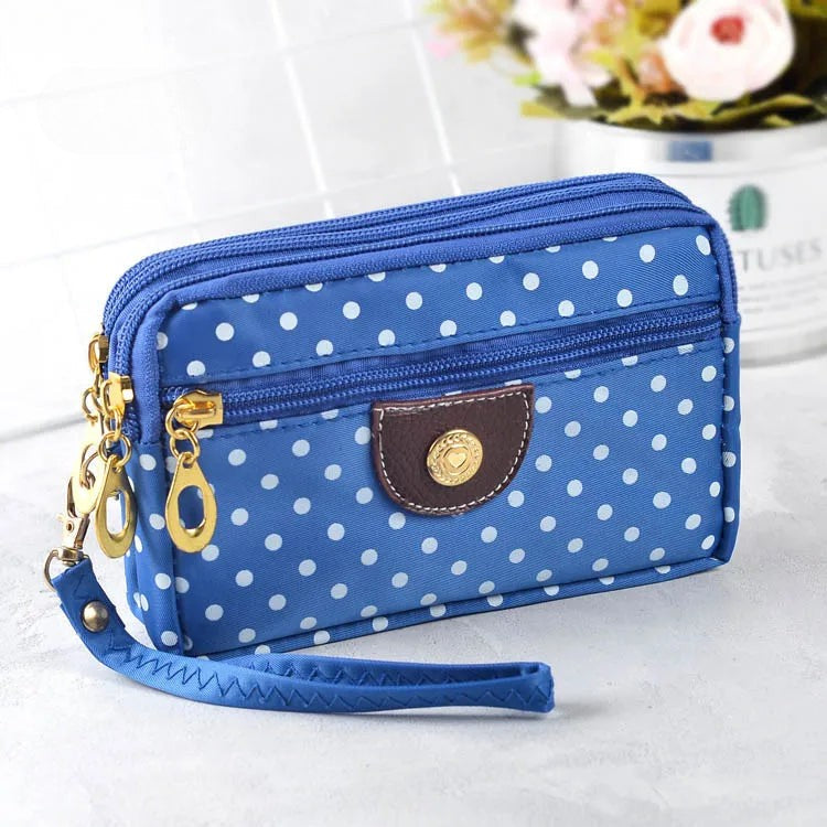 Small Wristlet Wallet with Zipper-Blue-State of Style
