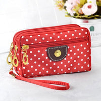Small Wristlet Wallet with Zipper-Red-State of Style