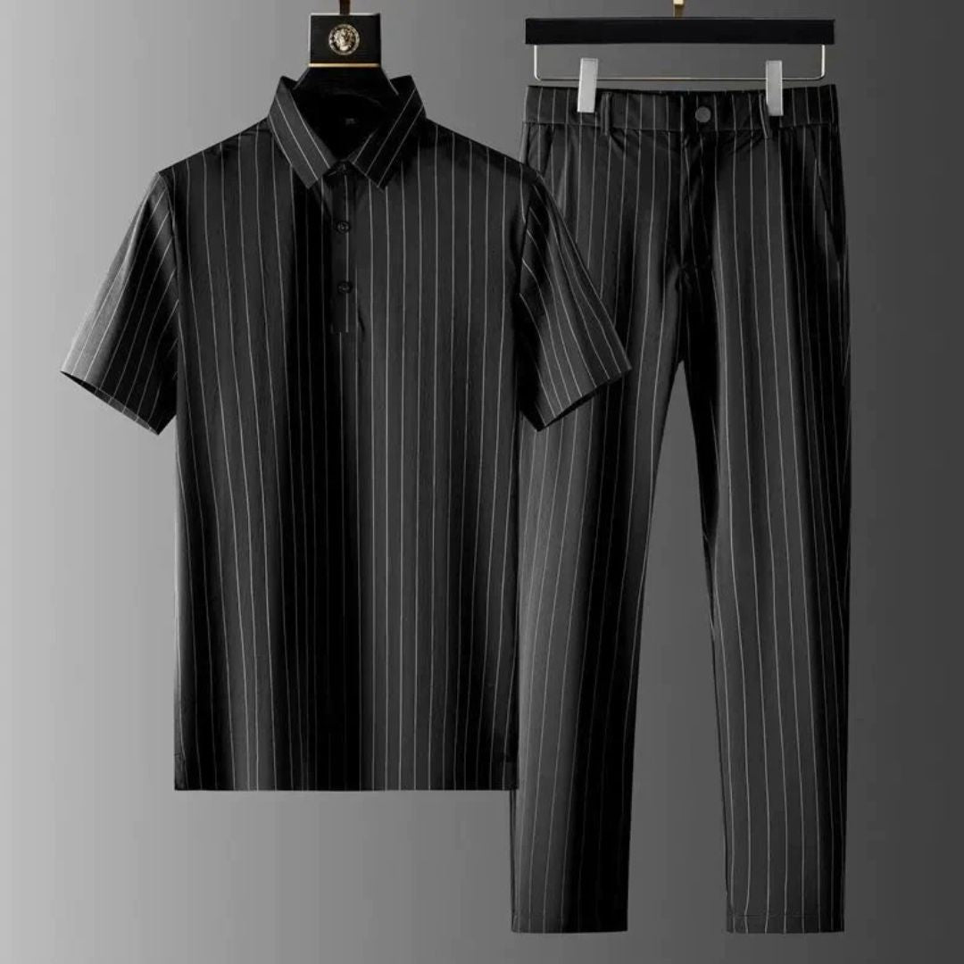 Smart Casual Polo & Trouser Set | Stylish & Comfortable-Black-S-State of Style