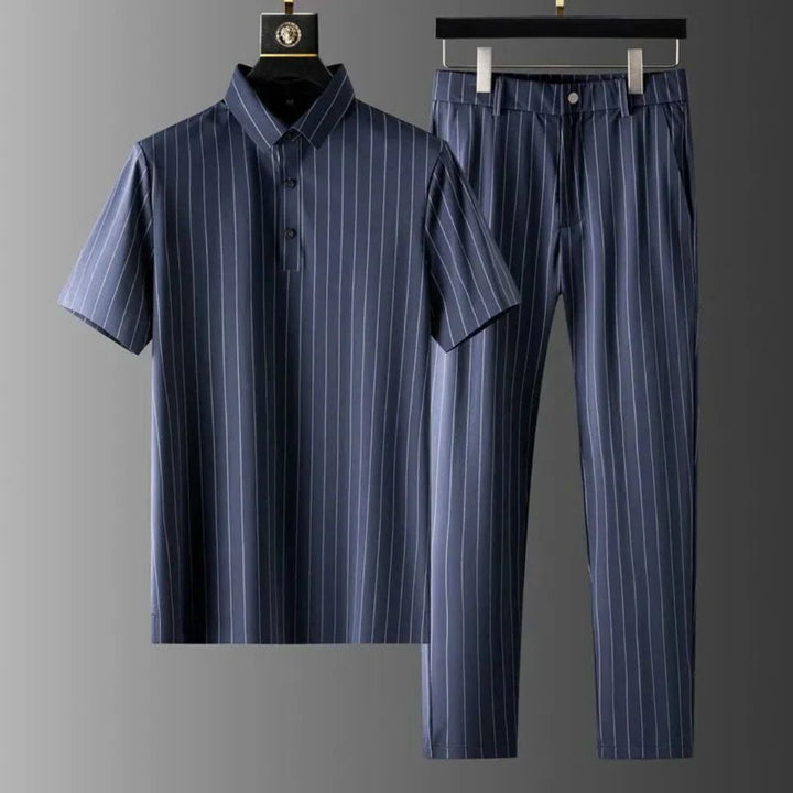 Smart Casual Polo & Trouser Set | Stylish & Comfortable-Blue-S-State of Style