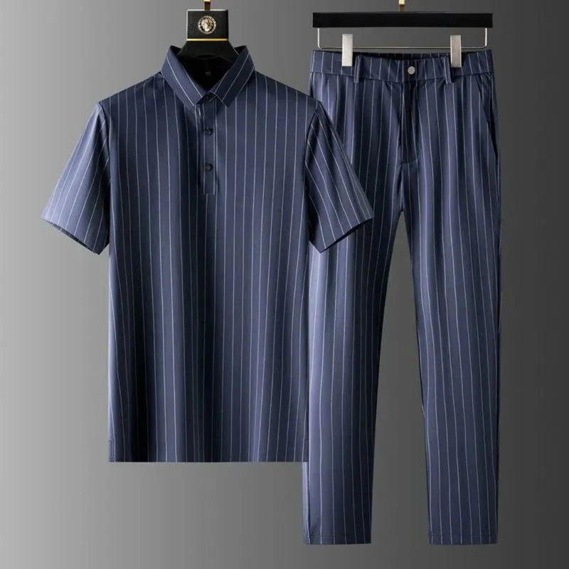 Smart Casual Polo & Trouser Set | Stylish & Comfortable-Blue-S-State of Style