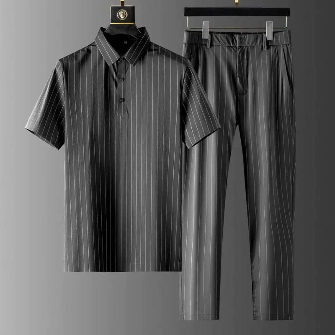 Smart Casual Polo & Trouser Set | Stylish & Comfortable-Gray-S-State of Style
