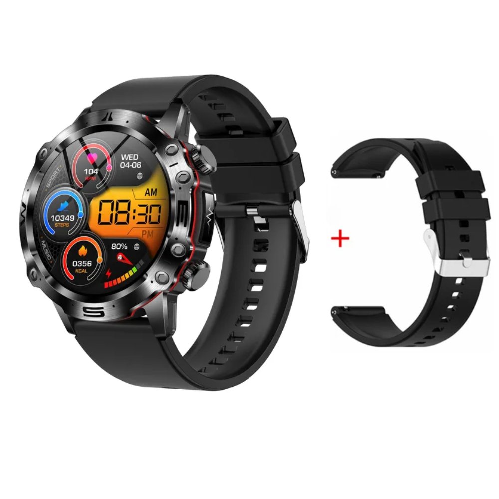 Smart Health Tracker with Glucose and ECG Measurement - HealthPro-Black + Strap-State of Style