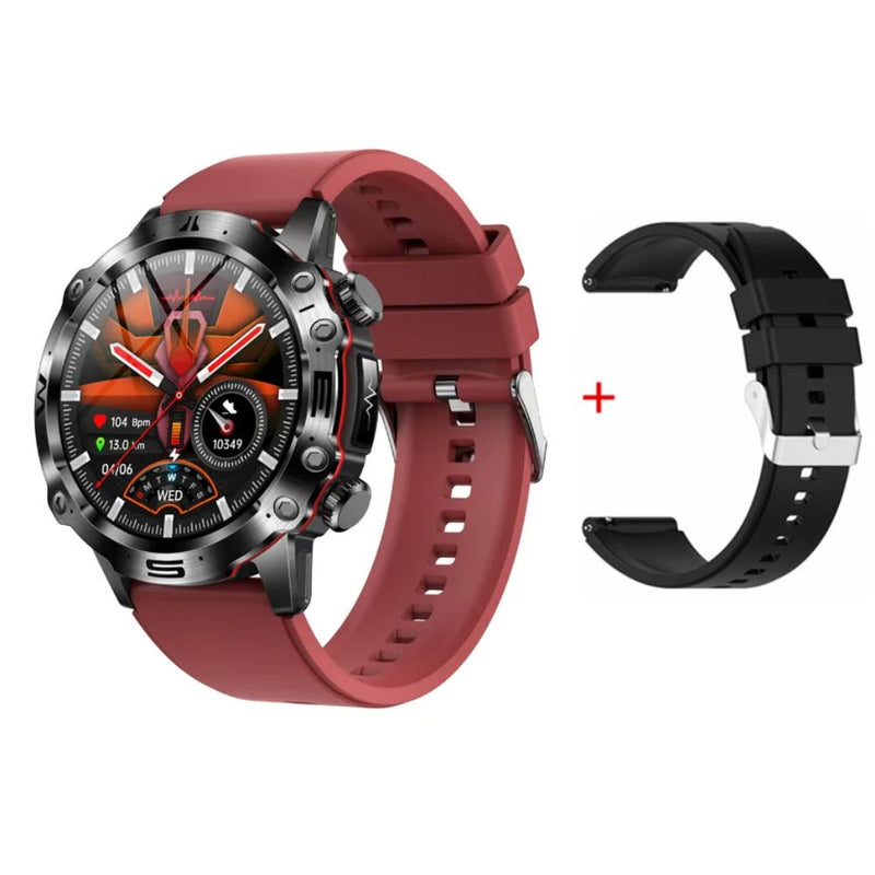 Smart Health Tracker with Glucose and ECG Measurement - HealthPro-Red + Band-State of Style