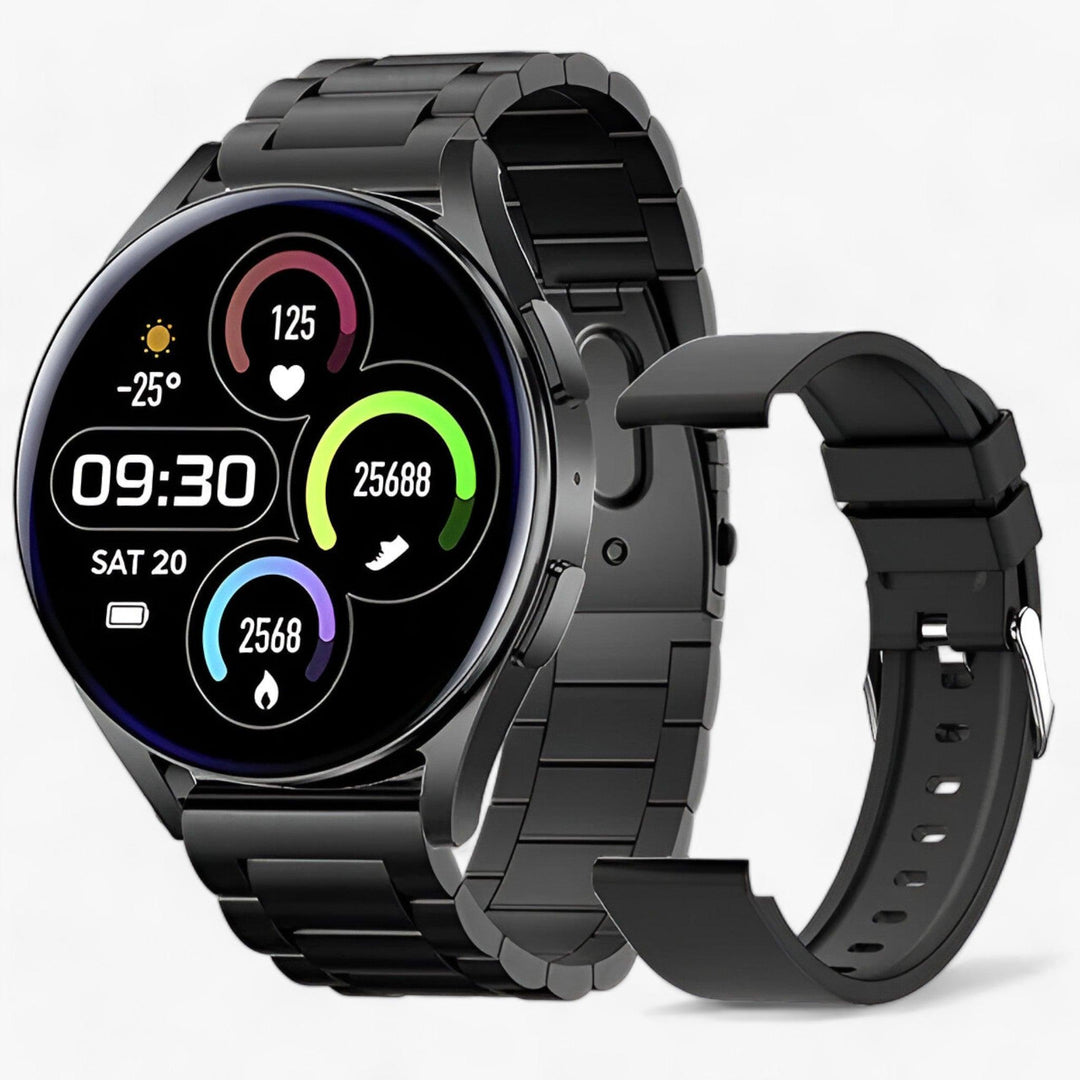 Smartwatch for Health and Style - Evelyne-Black Steel-State of Style