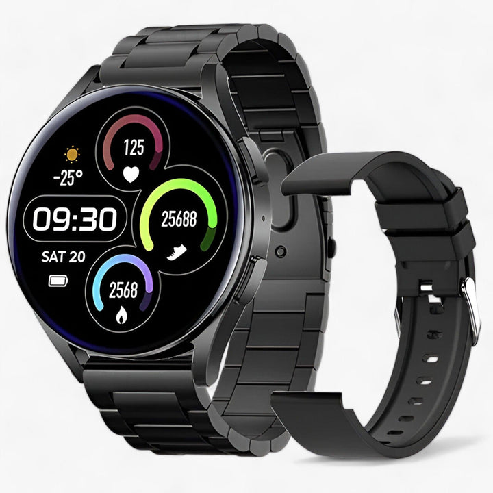 Smartwatch for Health and Style - Evelyne-Black Steel-State of Style