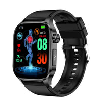 Smartwatch with ECG, Blood Sugar and Blood Pressure Monitoring - HealthSync-Black-State of Style