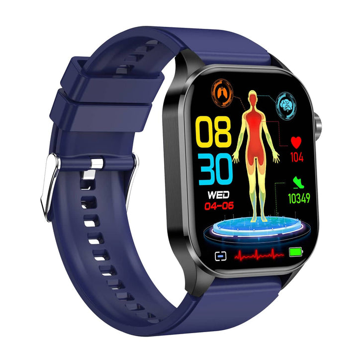 Smartwatch with ECG, Blood Sugar and Blood Pressure Monitoring - HealthSync-Blue-State of Style