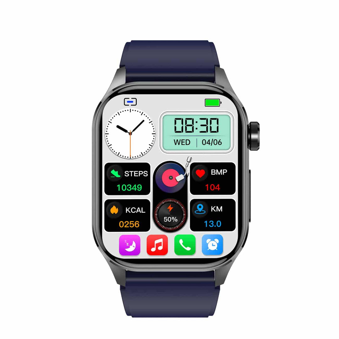 Smartwatch with ECG, Blood Sugar, and Blood Pressure Monitoring – HealthSync-Blue-State of Style