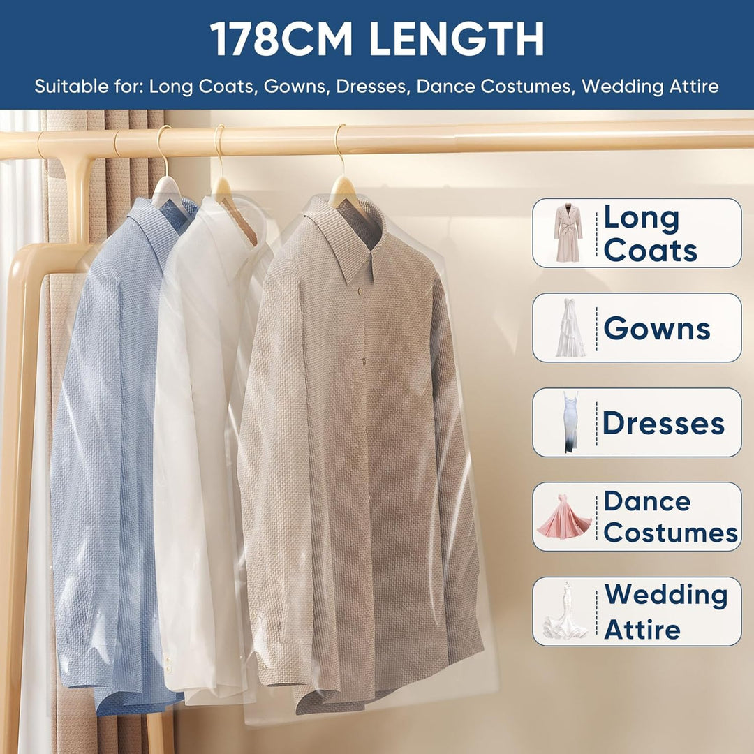 Clear Garment Bag Set – Set of Protective Covers for Clothes & Travel