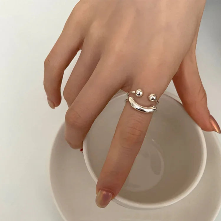 Smiley Adjustable Ring - Mila-Gold-State of Style
