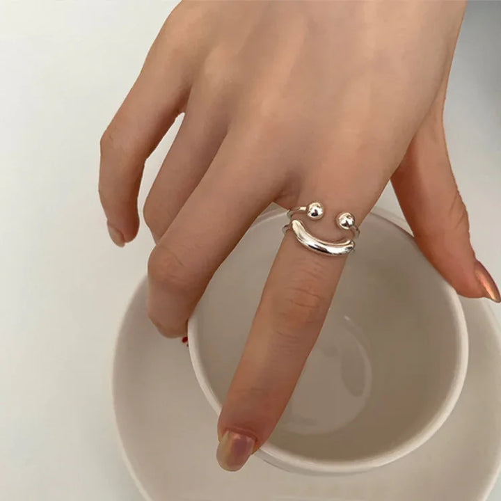 Smiley Adjustable Ring - Mila-Gold-State of Style