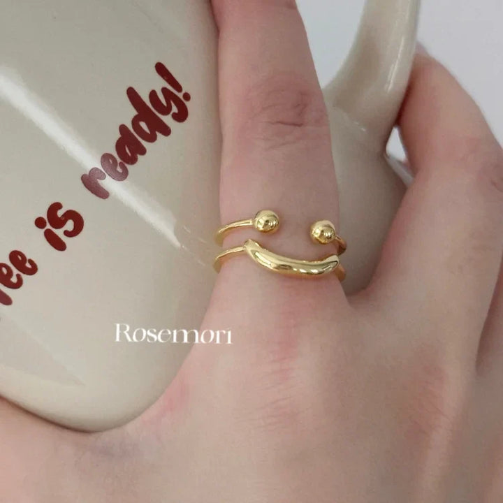 Smiley Adjustable Ring - Mila-Gold-State of Style