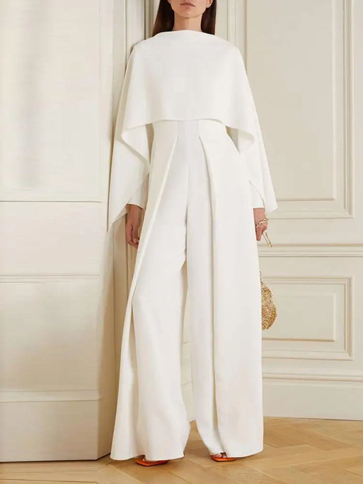 Smooth Jumpsuit with Beautiful Pleats - Lara-Beige-S-State of Style