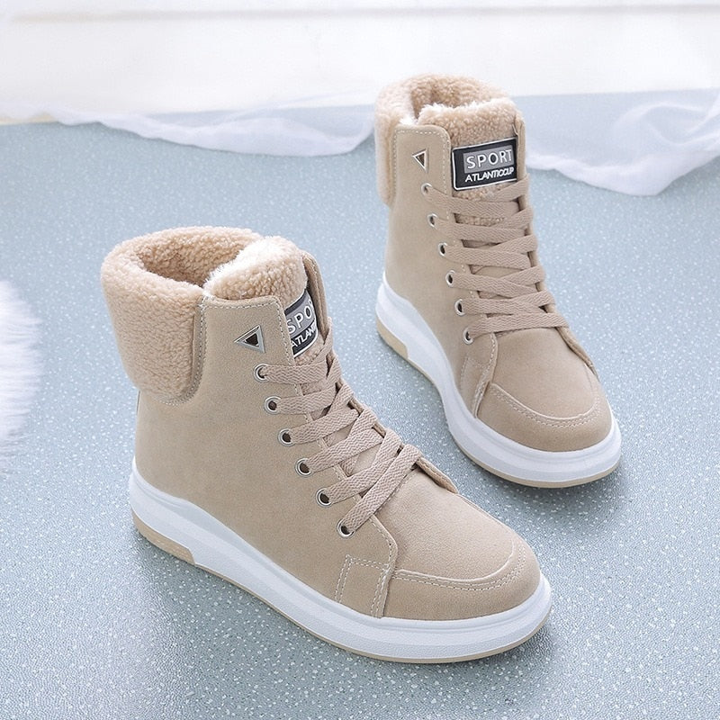 Snow Boots with Lining for Women – Warm & Stylish Winter Footwear-Cream White-4.5-State of Style