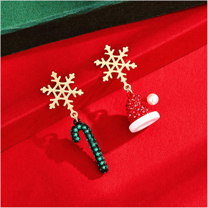 Snowflake Christmas Earrings | Women's Festive Jewellery-CANDY CANE-State of Style